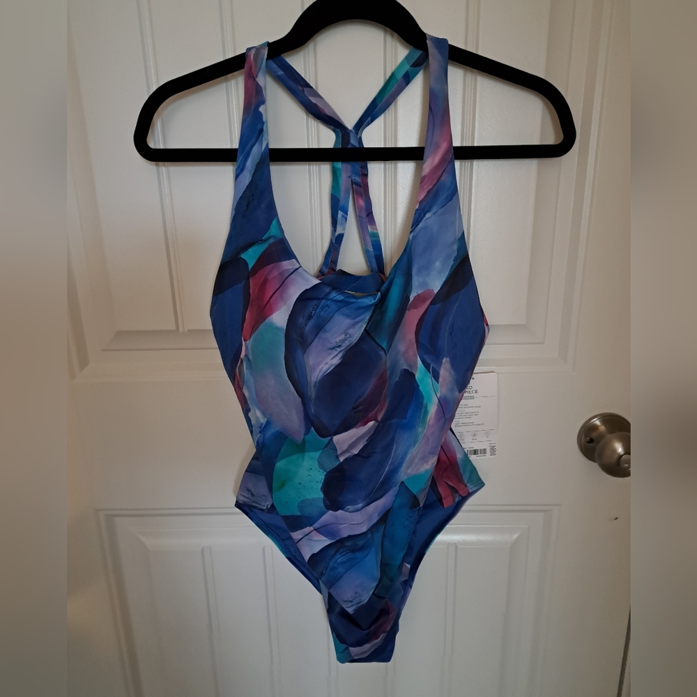 ATHLETA Malibu Colorful Abstract One-Piece Swimsuit NWT size XL